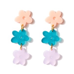 Emeldo Earrings Sunday Bunch//pink, lavender and teal