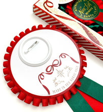 Load image into Gallery viewer, Nice List Member Christmas Rosette Badge Red/Green