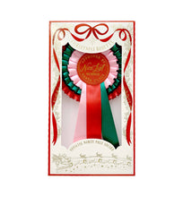 Load image into Gallery viewer, Nice List Member Christmas Rosette Badge Pink/Red