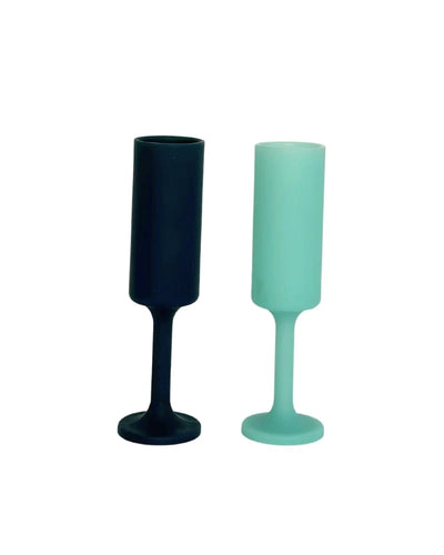 Porter Green Seff Unbreakable Silicone Champagne Flutes Mist + Ink