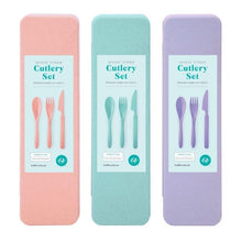 Load image into Gallery viewer, Wheat Straw Cutlery Set Lilac