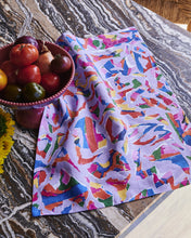 Load image into Gallery viewer, Kip & Co x Jenny Kee Opal Oz Pax Lilac Linen Tablecloth Round