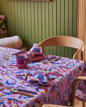 Load image into Gallery viewer, Kip & Co x Jenny Kee Opal Oz Pax Lilac Linen Tablecloth Round