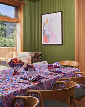 Load image into Gallery viewer, Kip & Co x Jenny Kee Opal Oz Pax Lilac Linen Tablecloth Round