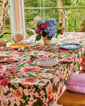 Load image into Gallery viewer, Rose Garden Linen Tablecloth Round