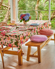 Load image into Gallery viewer, Rose Garden Linen Tablecloth Round