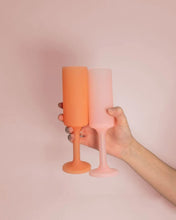 Load image into Gallery viewer, Porter Green Seff Unbreakable Silicone Champagne Flutes Peach + Petal