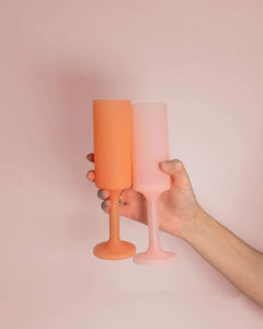 Porter Green Seff Unbreakable Silicone Champagne Flutes Peach + Petal