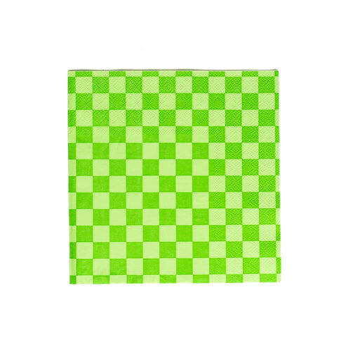 Checkered In The Limelight Napkins Small (Pack 20)
