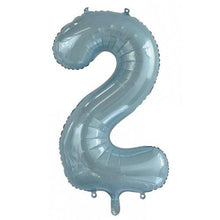 Load image into Gallery viewer, INFLATED Light Blue Number Foil Balloon 86cm