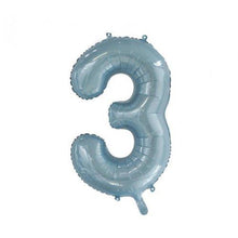 Load image into Gallery viewer, INFLATED Light Blue Number Foil Balloon 86cm