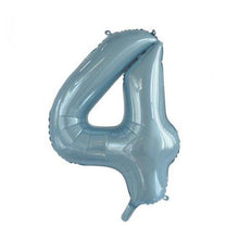 Load image into Gallery viewer, INFLATED Light Blue Number Foil Balloon 86cm