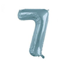Load image into Gallery viewer, INFLATED Light Blue Number Foil Balloon 86cm