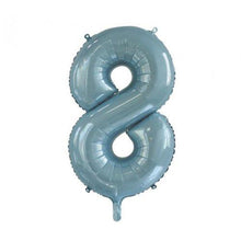 Load image into Gallery viewer, INFLATED Light Blue Number Foil Balloon 86cm