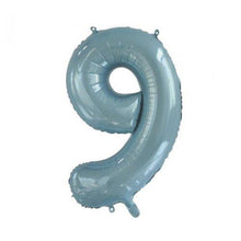 Load image into Gallery viewer, INFLATED Light Blue Number Foil Balloon 86cm