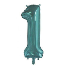 Load image into Gallery viewer, INFLATED Teal Number Foil Balloon 86cm