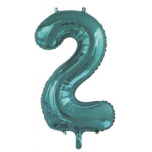 Load image into Gallery viewer, INFLATED Teal Number Foil Balloon 86cm