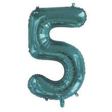 Load image into Gallery viewer, INFLATED Teal Number Foil Balloon 86cm