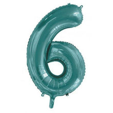 Load image into Gallery viewer, INFLATED Teal Number Foil Balloon 86cm