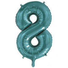 Load image into Gallery viewer, INFLATED Teal Number Foil Balloon 86cm