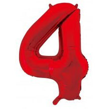 Load image into Gallery viewer, INFLATED Red Number Foil Balloon 86cm