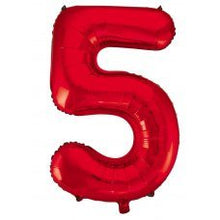 Load image into Gallery viewer, INFLATED Red Number Foil Balloon 86cm