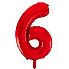 Load image into Gallery viewer, INFLATED Red Number Foil Balloon 86cm