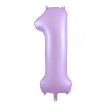 Load image into Gallery viewer, INFLATED Matte Pastel Lilac Number Foil Balloon 86cm