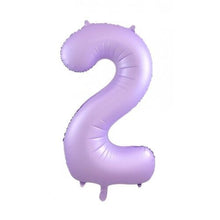 Load image into Gallery viewer, INFLATED Matte Pastel Lilac Number Foil Balloon 86cm