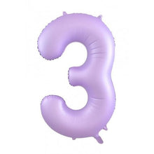 Load image into Gallery viewer, INFLATED Matte Pastel Lilac Number Foil Balloon 86cm