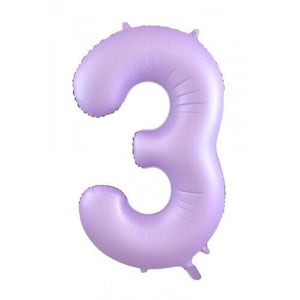 INFLATED Matte Pastel Lilac Number Foil Balloon 86cm