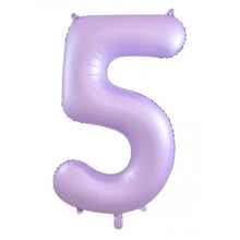 Load image into Gallery viewer, INFLATED Matte Pastel Lilac Number Foil Balloon 86cm