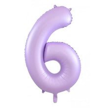 Load image into Gallery viewer, INFLATED Matte Pastel Lilac Number Foil Balloon 86cm