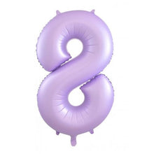 Load image into Gallery viewer, INFLATED Matte Pastel Lilac Number Foil Balloon 86cm