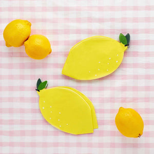 Lemon + Gingham Plates (Pack 8)