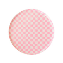 Load image into Gallery viewer, Checkered Pink Plates Small (Pack 8)