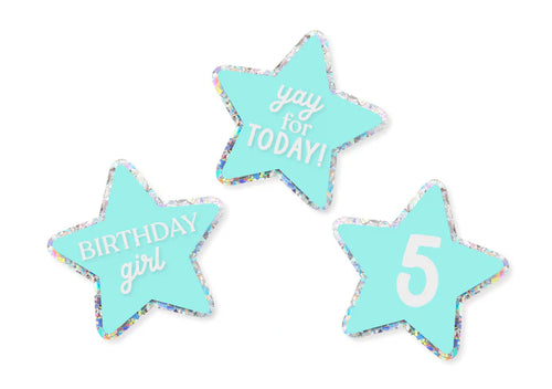 Birthday Badge 'Yay For Today' Mint + Iridescent