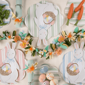 Bunny With Basket Plates (Pack 8)