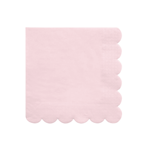 Pink Scalloped Edge Napkins Small (Pack 20)