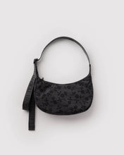 Load image into Gallery viewer, Baggu - Small Nylon Crescent Bag Charcoal Ditsy