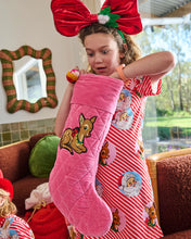 Load image into Gallery viewer, KIP &amp; Co. Ruldolph Embroidered Velvet Stocking