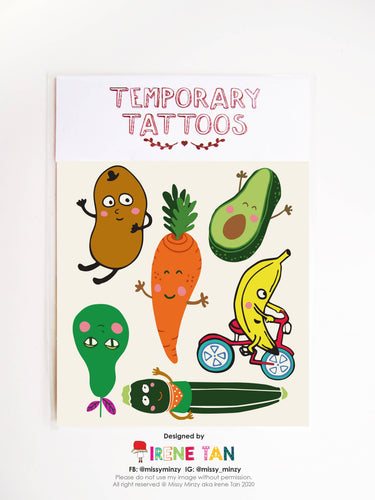 Eat Your Veggies Temporary Tattoos