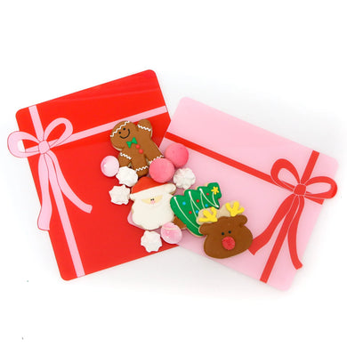 Red Gift Boxes Serving Trays (Set 2)