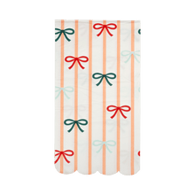 Load image into Gallery viewer, Bows and Stripes Scalloped Dinner Guest Napkins (Pack 24)