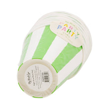 Load image into Gallery viewer, Green Stripe Party Cups (Pack 8)