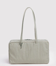 Load image into Gallery viewer, Baggu Medium Nylon Bowler Bag Sage Stripe