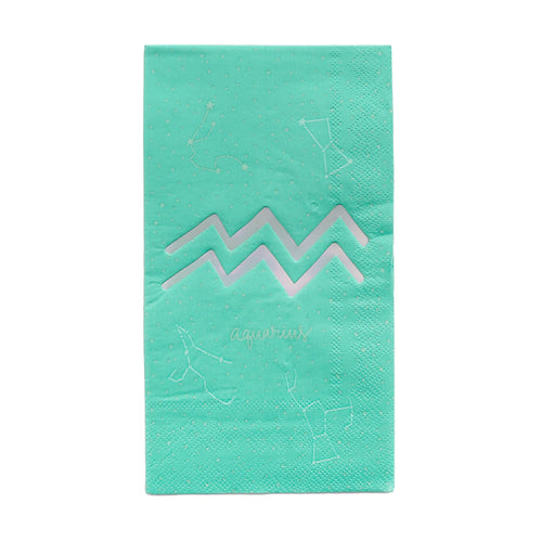 Zodiac Guest Napkin Aquarius (Pack 16)