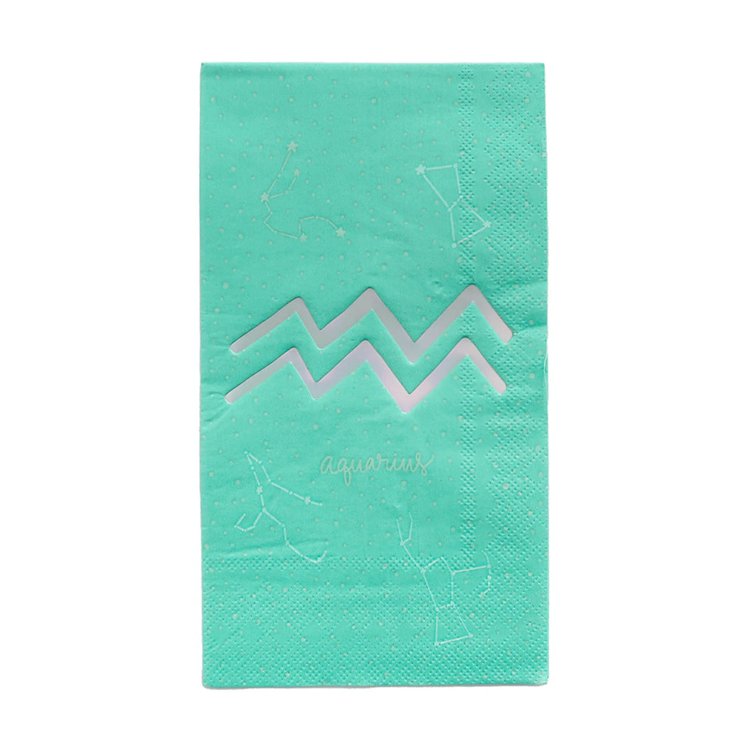 Zodiac Guest Napkin Aquarius (Pack 16)