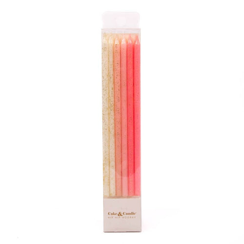 Pink Glitter Cake Candles (15cm)