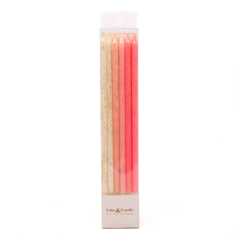 Pink Glitter Cake Candles (15cm)